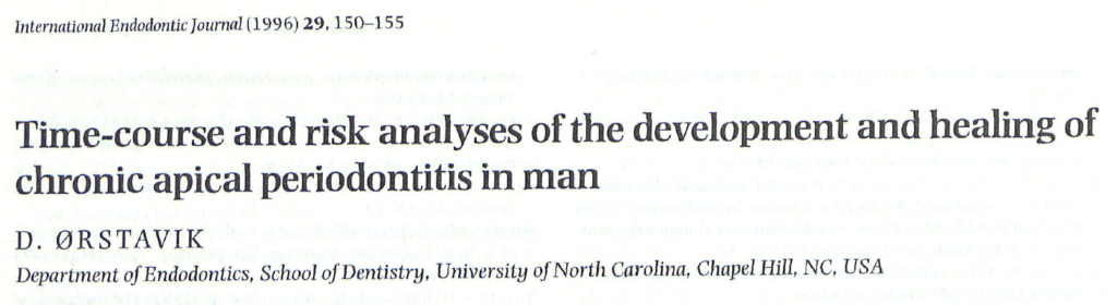 Time-course and risk analyses of the development and healing of chronic apical periodontitis in man